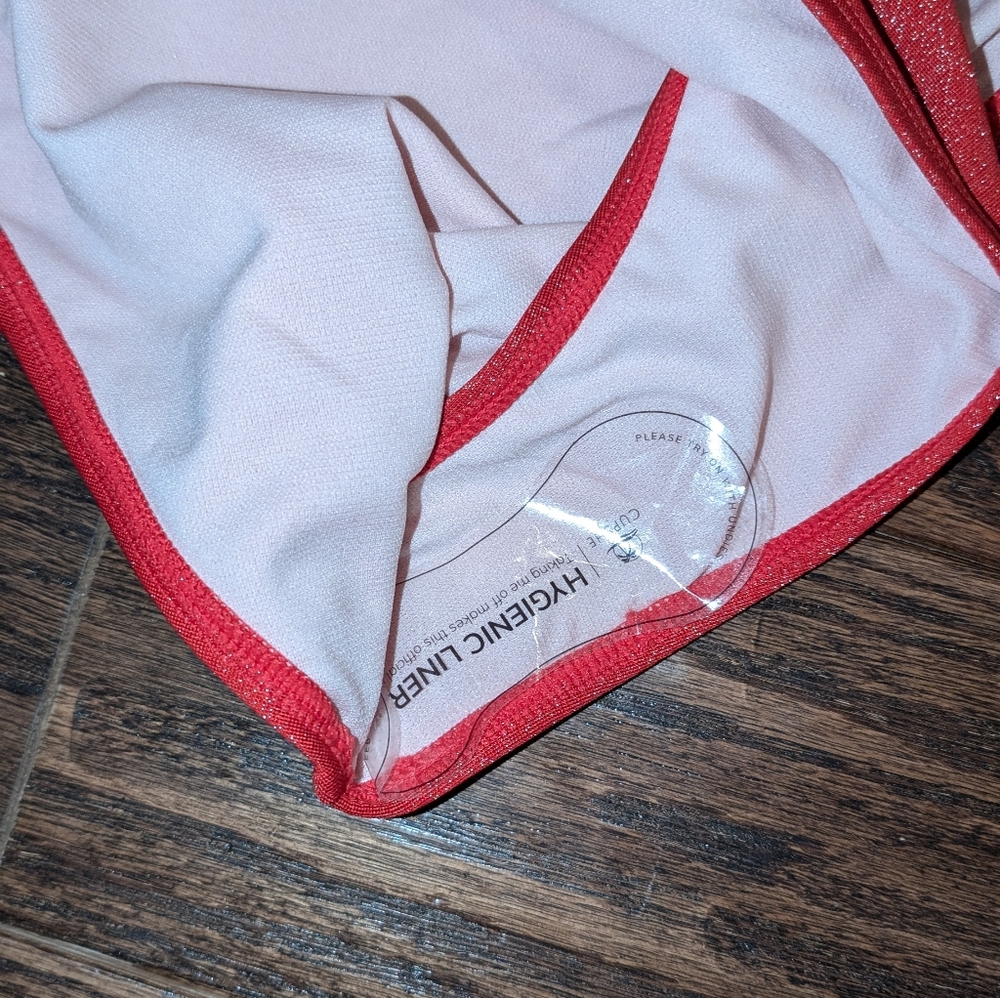 NWT Cupshe Red Sparkly Bikini High Waisted Cheeky Fit Triangle Top - Picture 9 of 9